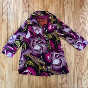 Missoni for Target Floral Velveteen Peacoat, 6-12mo